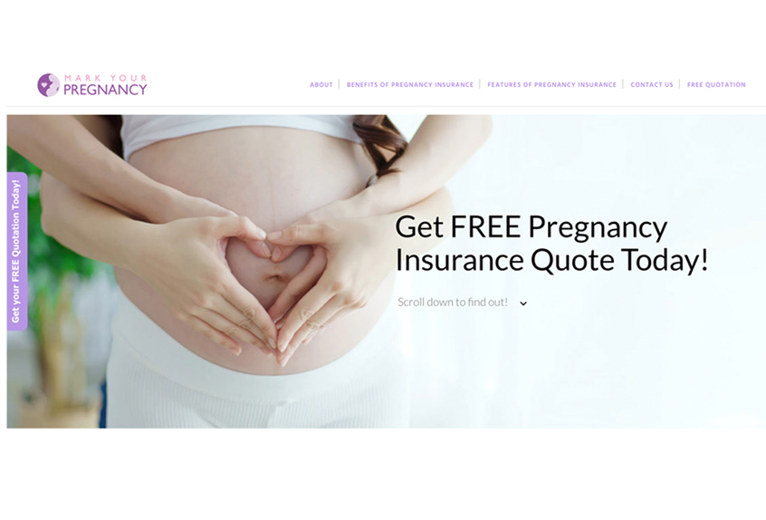 pregnancy web design insurance singapore