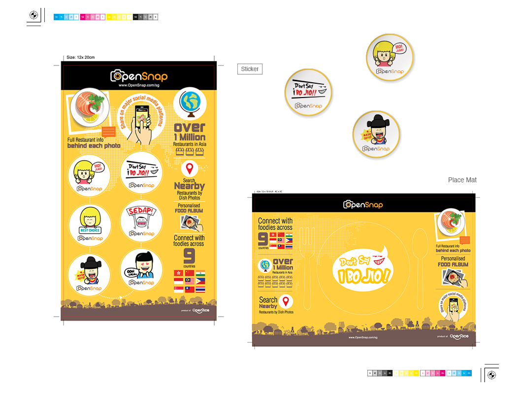 Sticker and place mat design food app