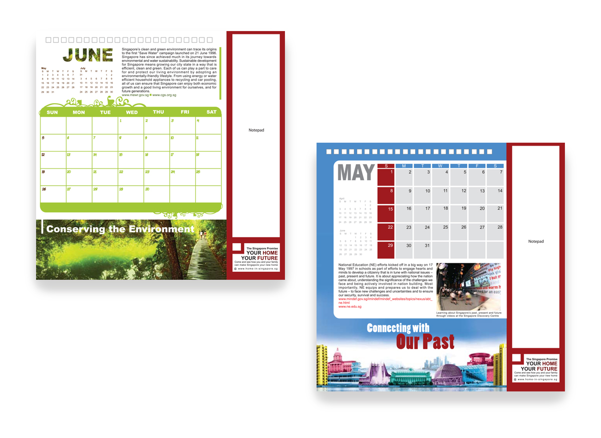 Prime Minister's Office Singapore Calendar Freelance Design 2018