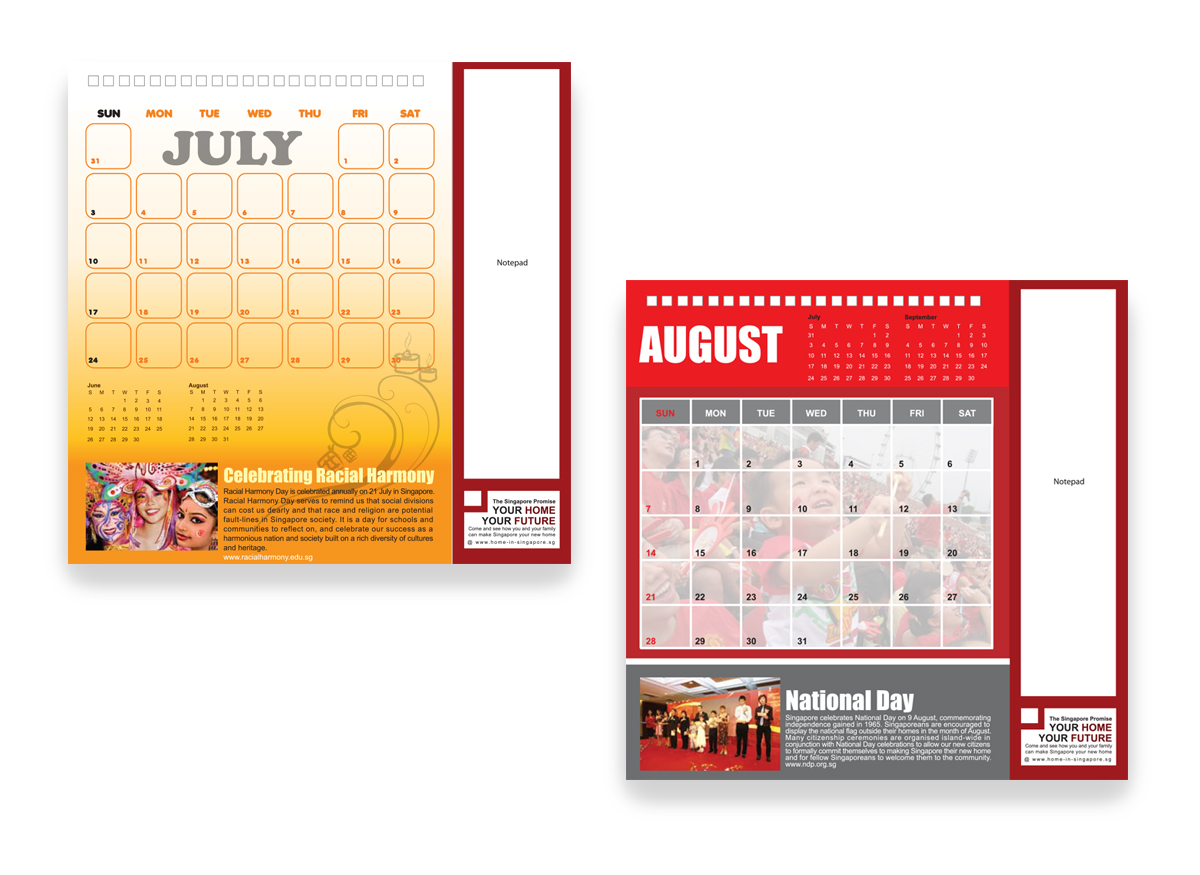 Prime Minister's Office Singapore Calendar Freelance Design in Singapore 2018