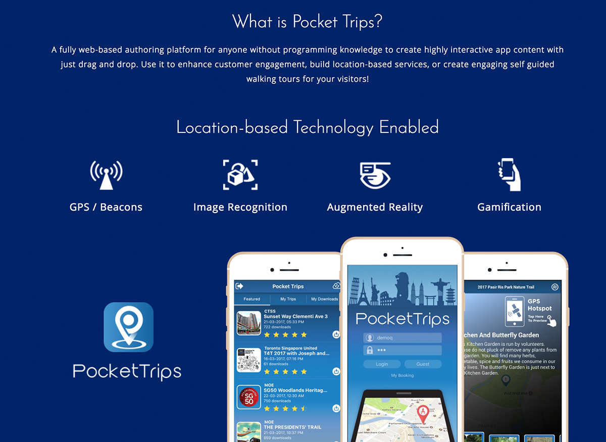 pocket trip web design mobile business
