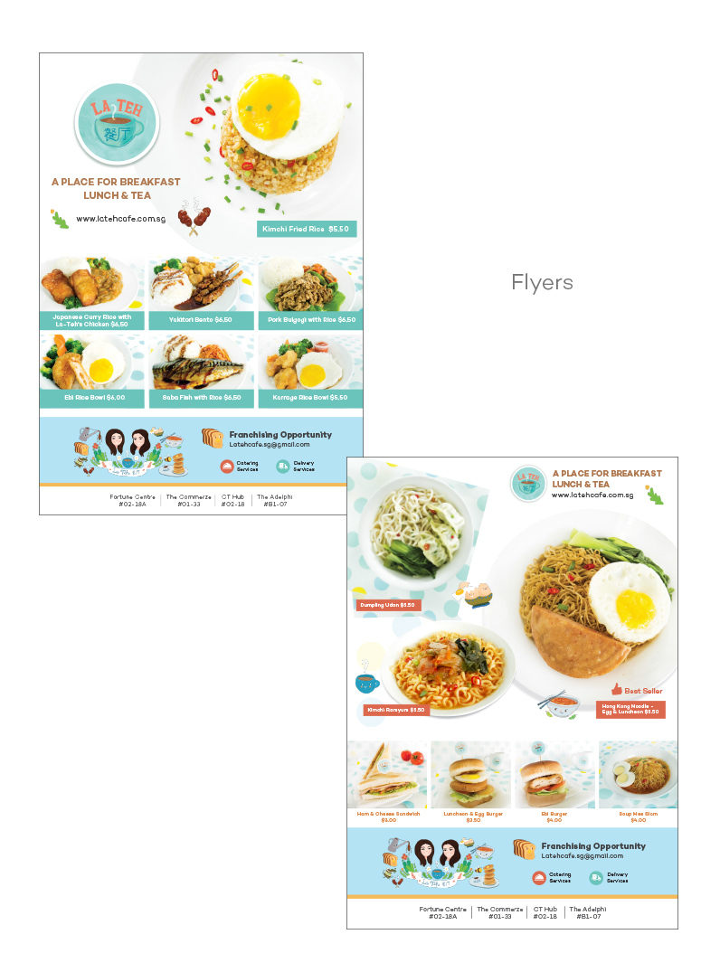 La Teh Cafe Food Flyer Design Brochure